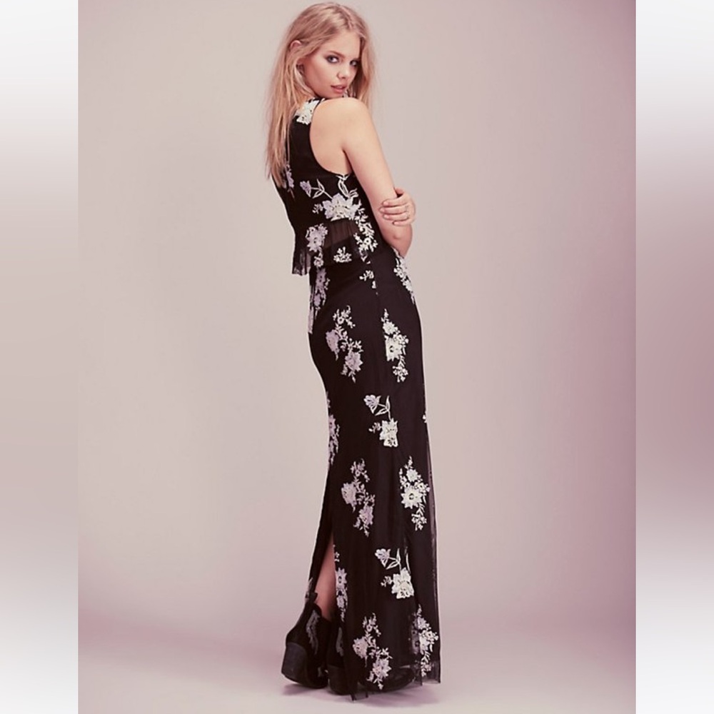 Free People Embroidered Floral Maxi Skirt Set in Size 4 NWOT